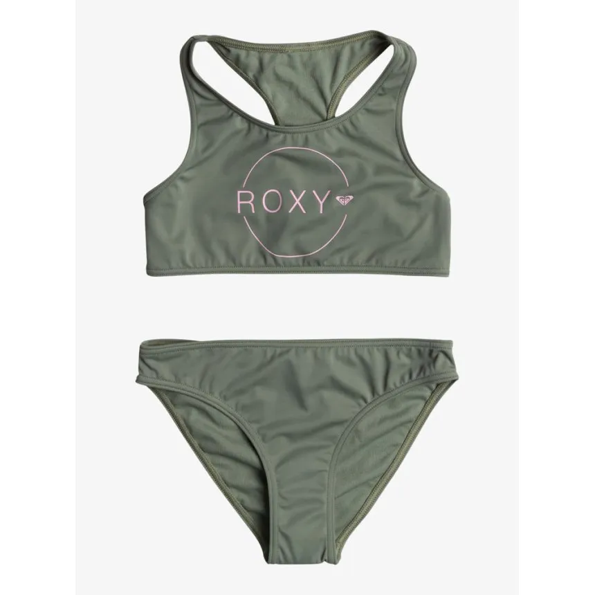 Bikini Roxy Basic Active Crop Top Para Niña