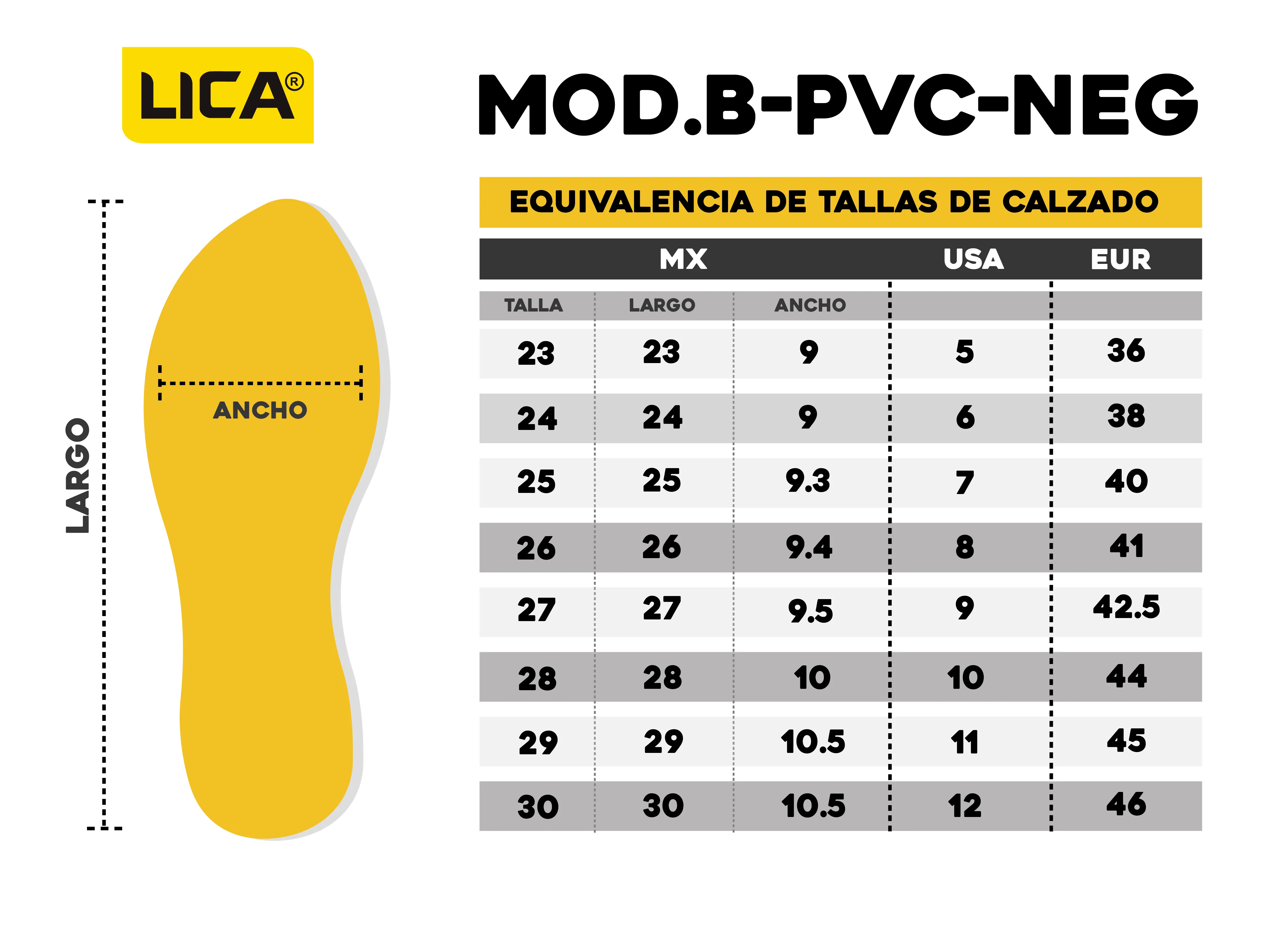 Bota de PVC Mod. B-PVC-NEG marca LICA