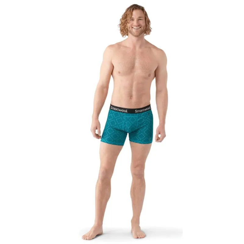 Boxer Smartwool Merino Print Boxer Brief Boxed (Deep Lake) Hombre