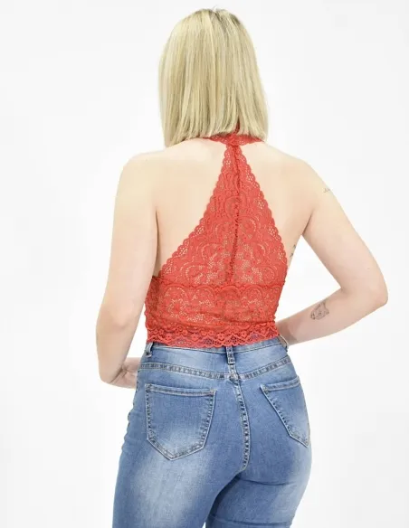 Bralette/Top lencero rojo.