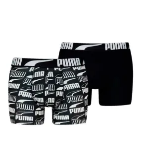 Calzoncillos de Puma Printed 2P Hombre Negro/Blanco