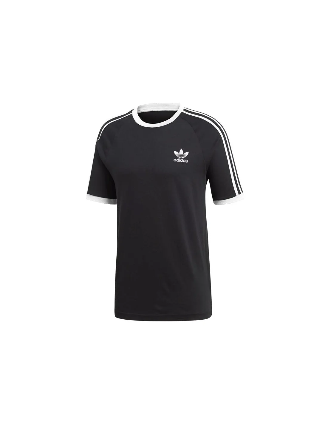 Camiseta adidas 3 bandas negro Hombre