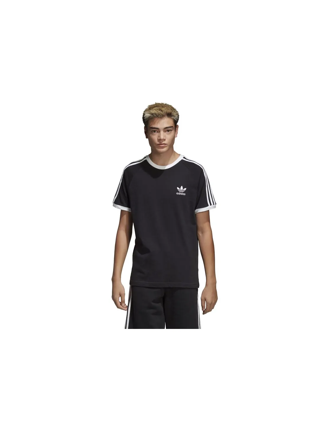 Camiseta adidas 3 bandas negro Hombre