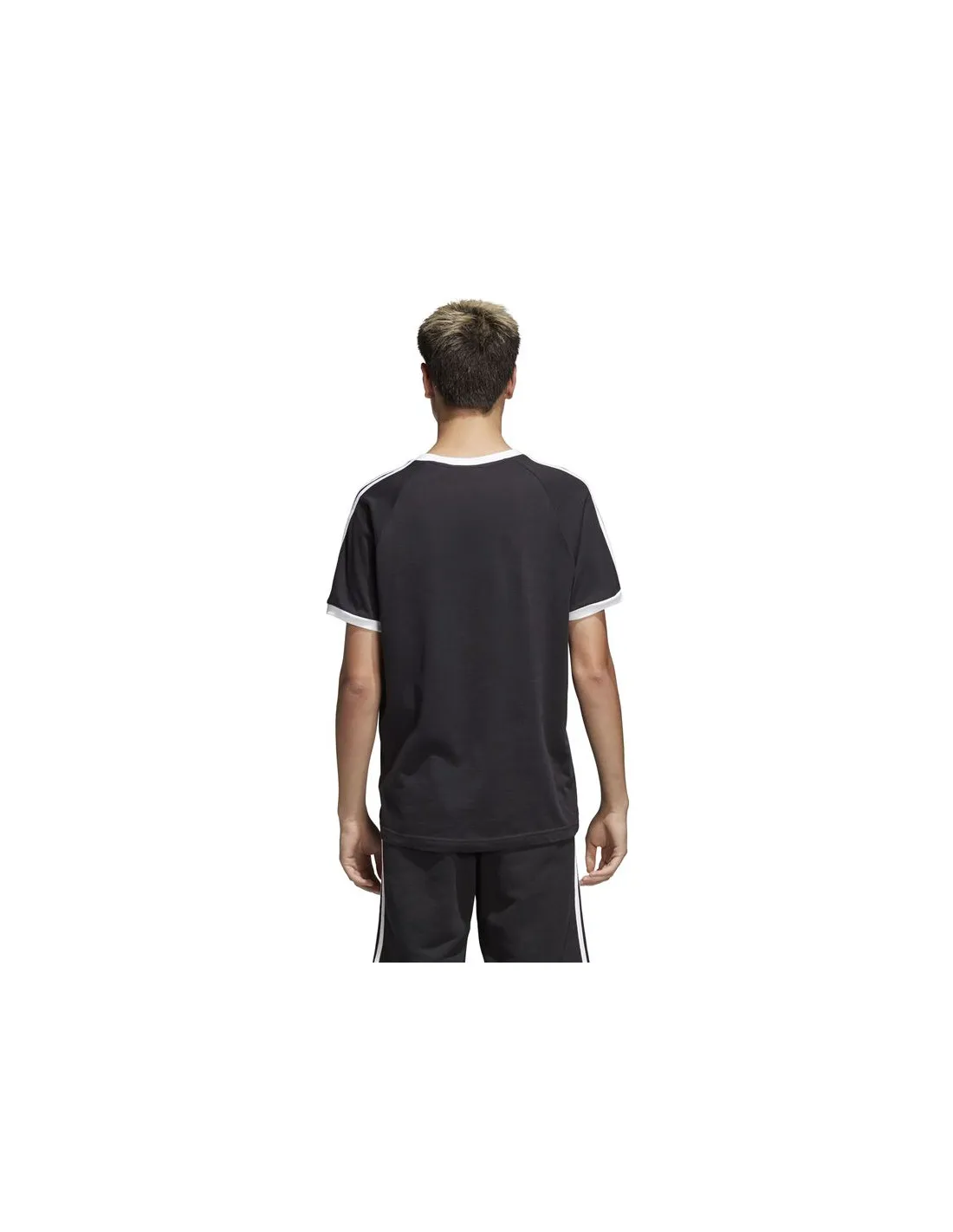 Camiseta adidas 3 bandas negro Hombre