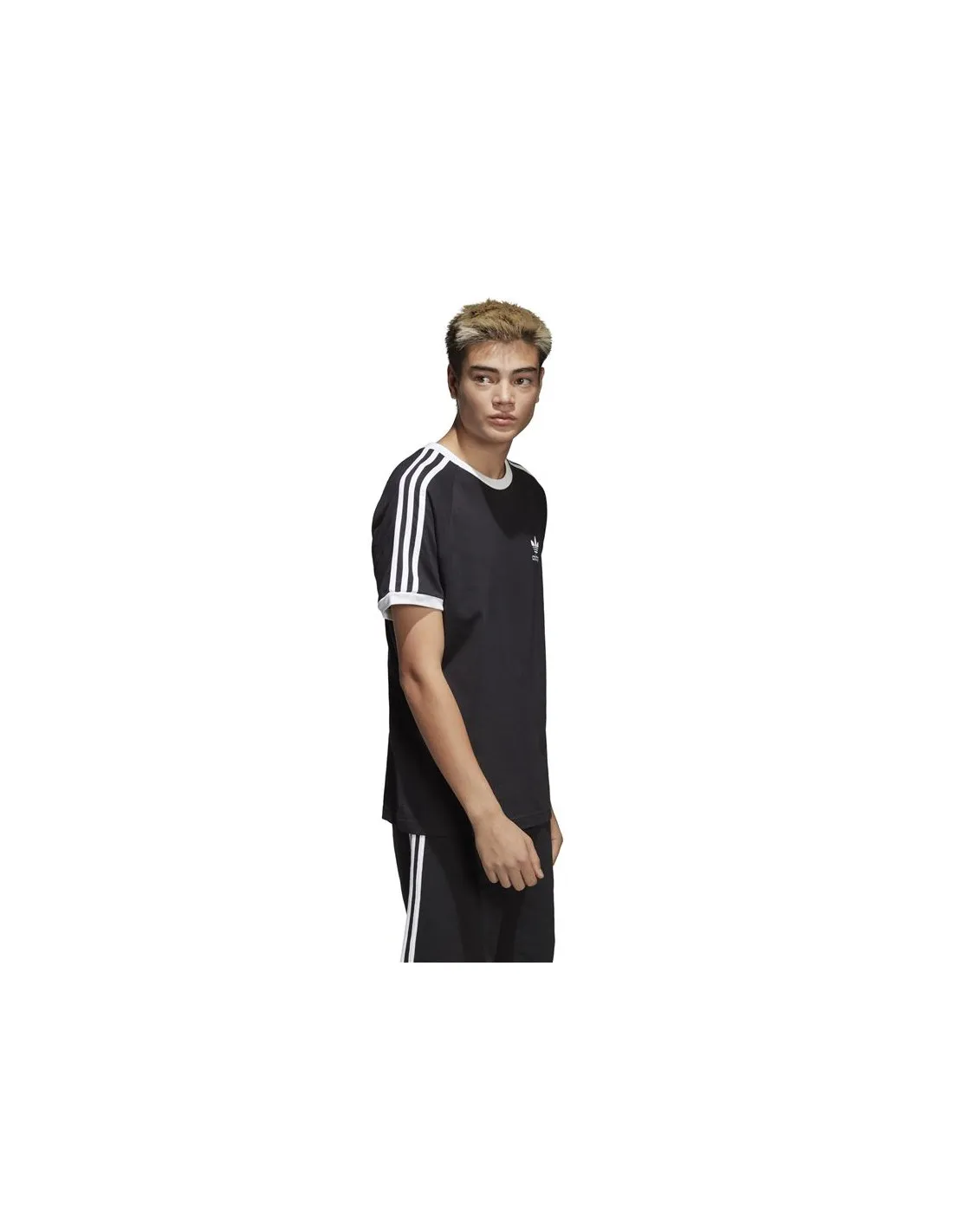 Camiseta adidas 3 bandas negro Hombre