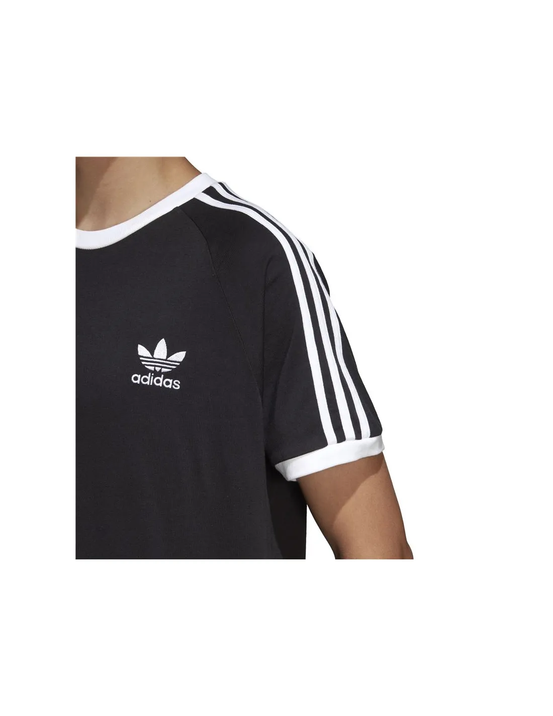 Camiseta adidas 3 bandas negro Hombre