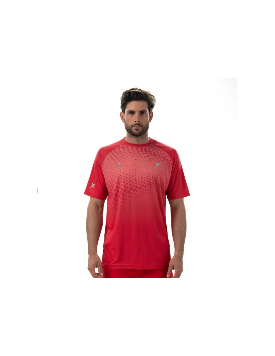 Camiseta de Pádel Drop Shot Benara Lima Rojo/Blanco Hombre