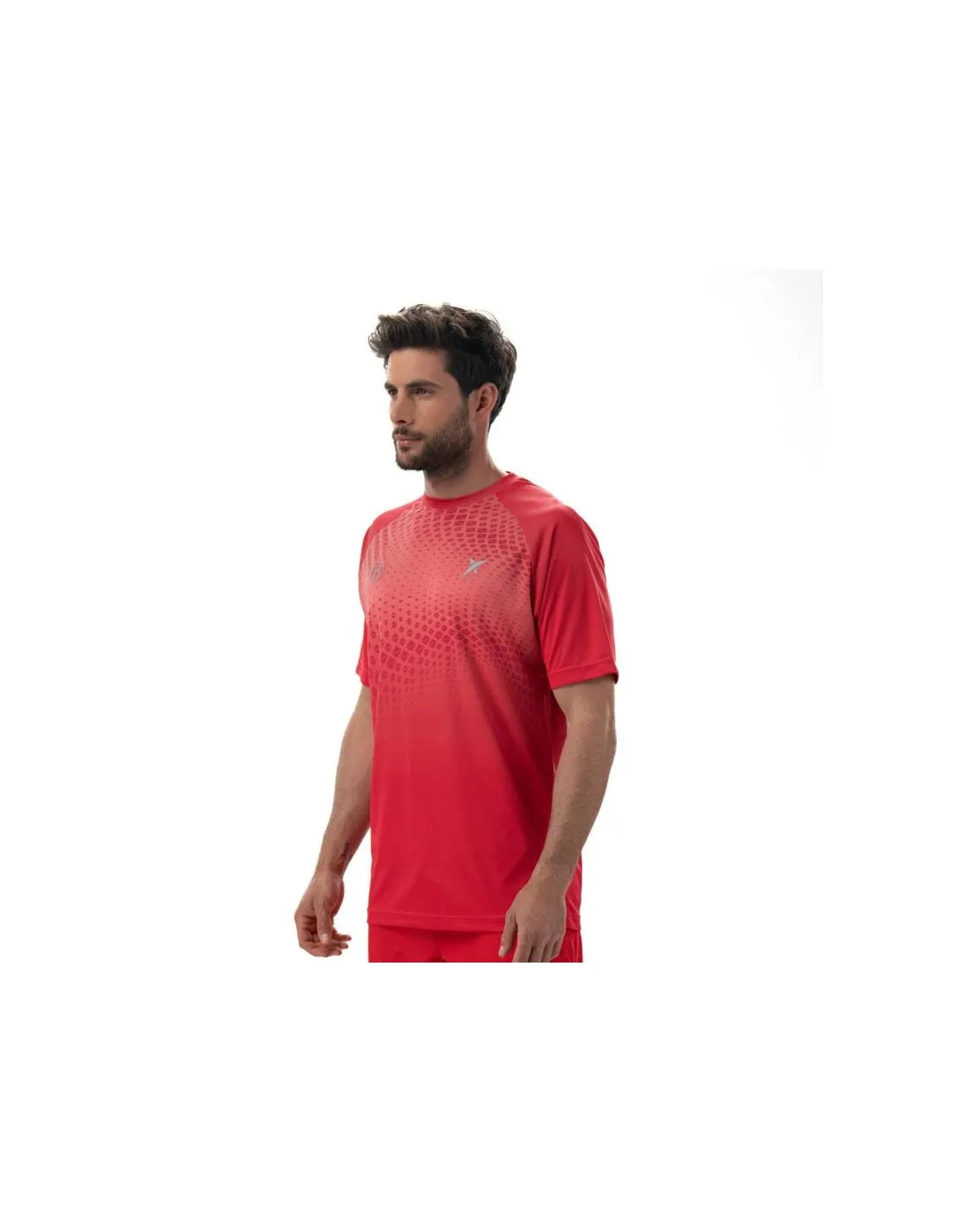 Camiseta de Pádel Drop Shot Benara Lima Rojo/Blanco Hombre