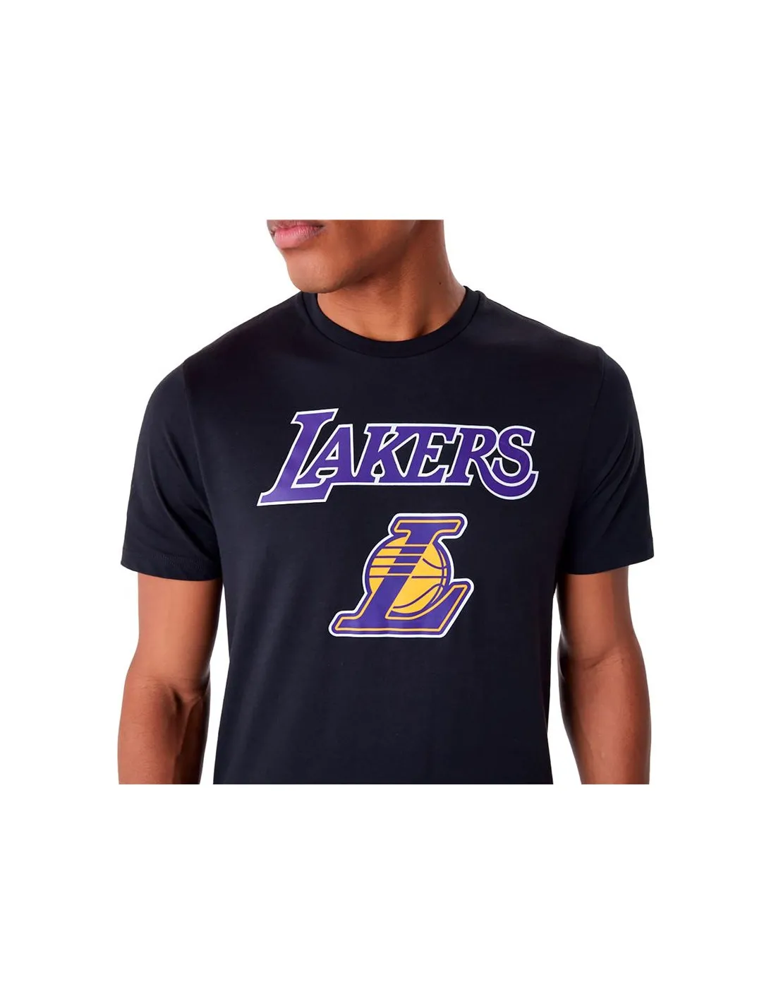 Camiseta New Era NBA Regular LA Lakers Negro Hombre