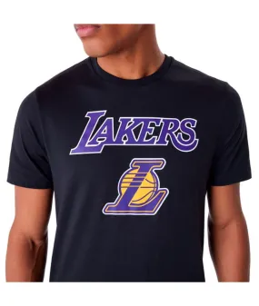 Camiseta New Era NBA Regular LA Lakers Negro Hombre