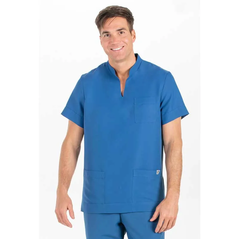 Camisola unisex con cuello mao de microfibra azul - Dyneke