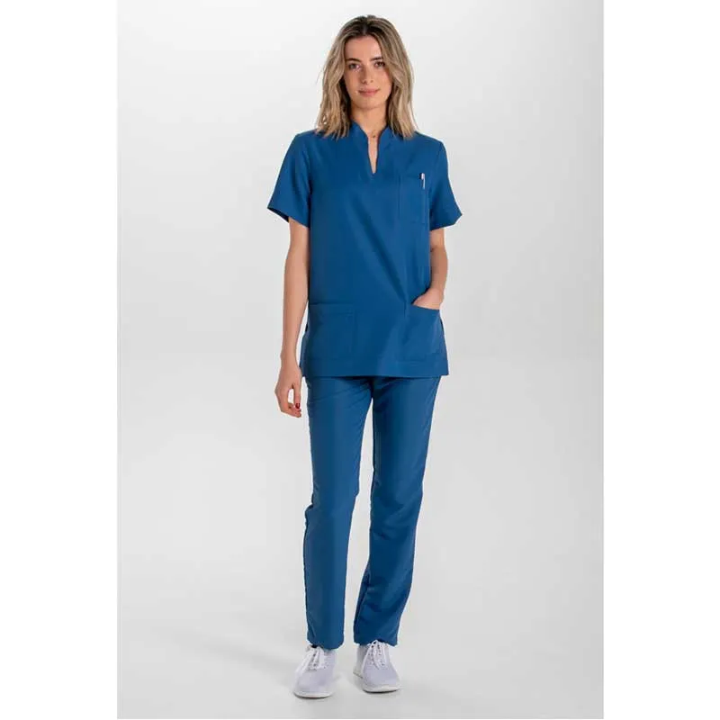 Camisola unisex con cuello mao de microfibra azul - Dyneke