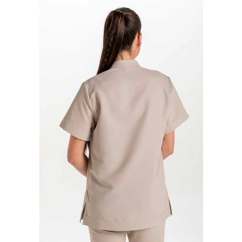 Camisola unisex cuello mao de microfibra beige - Dyneke