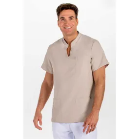 Camisola unisex cuello mao de microfibra beige - Dyneke