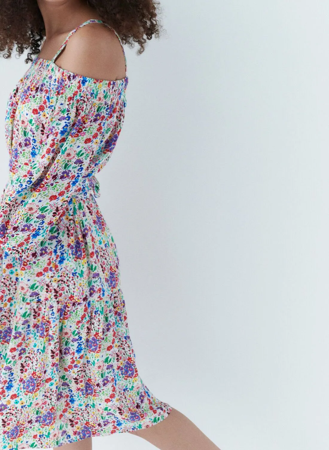 CAROLL REDEN - Vestido midi con estampado floral en azul