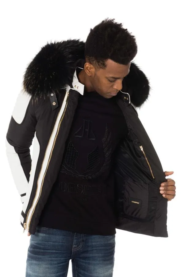 Chaqueta Hombre Horspist Martinez Noir Blanc Zip Gold Col Or