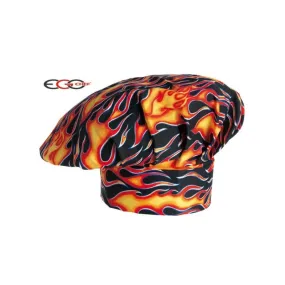 Gorro cocinero estampado de llamas