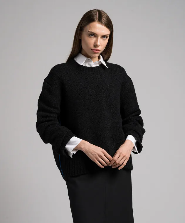 Helmut Lang Black sweater with contrasting trim