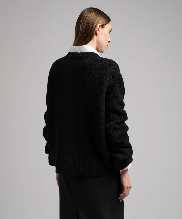 Helmut Lang Black sweater with contrasting trim