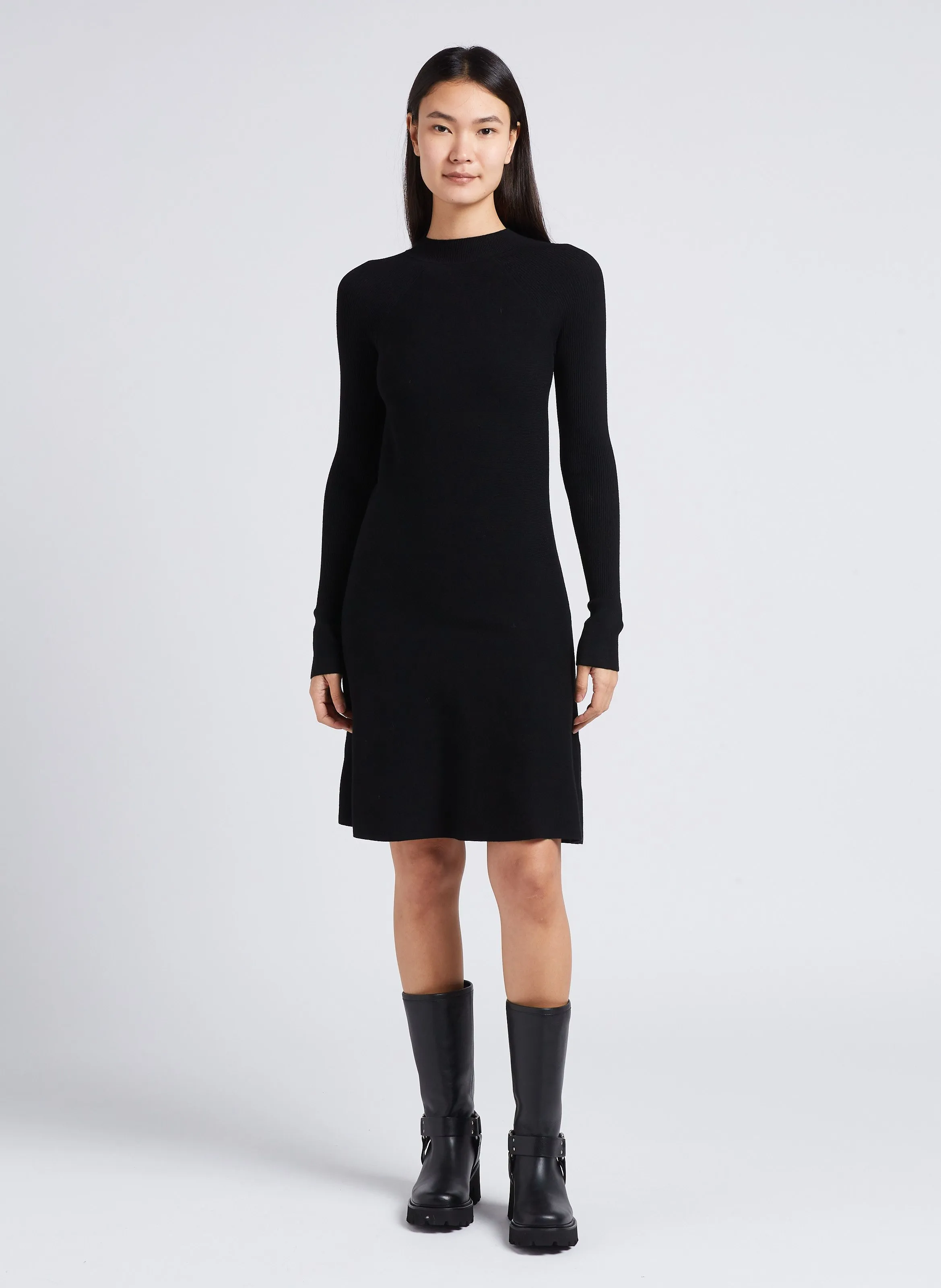 MAX MARA LEISURE PIREO - Vestido midi con cuello alto en negro