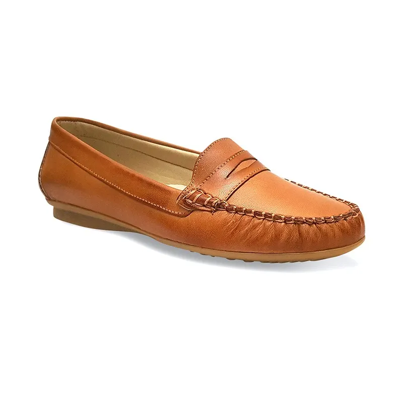 Mocasines Mujer Piel Blanda 903CA Cuero, de Casual