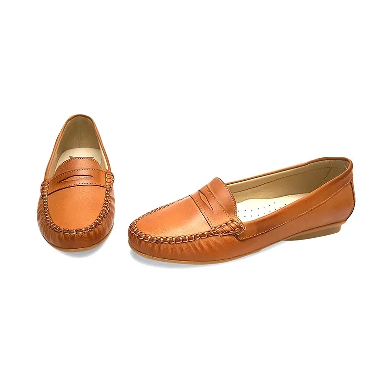 Mocasines Mujer Piel Blanda 903CA Cuero, de Casual