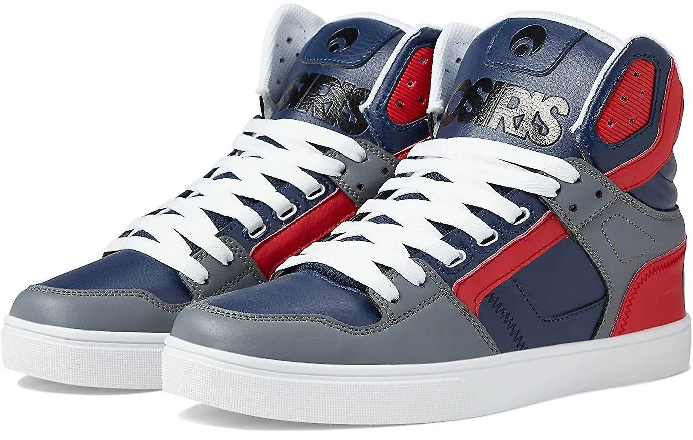 Osiris Clone Navy Red Grey Mens Hi Top Skate Trainers-9