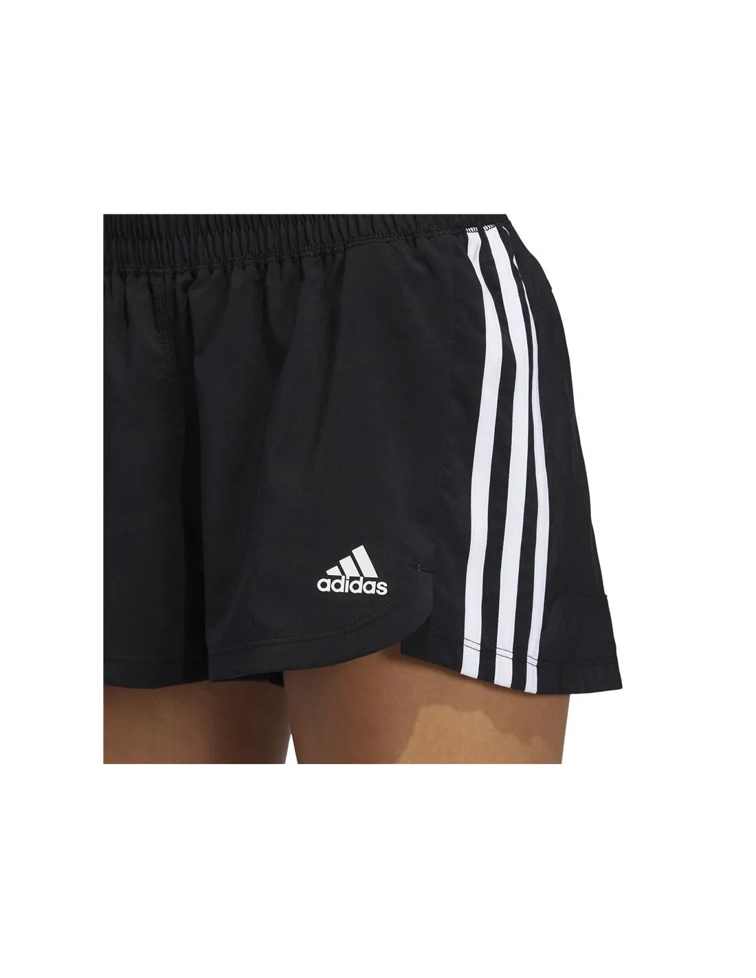 Pantalones cortos adidas Woven Pacer 3 Bandas W Black/White