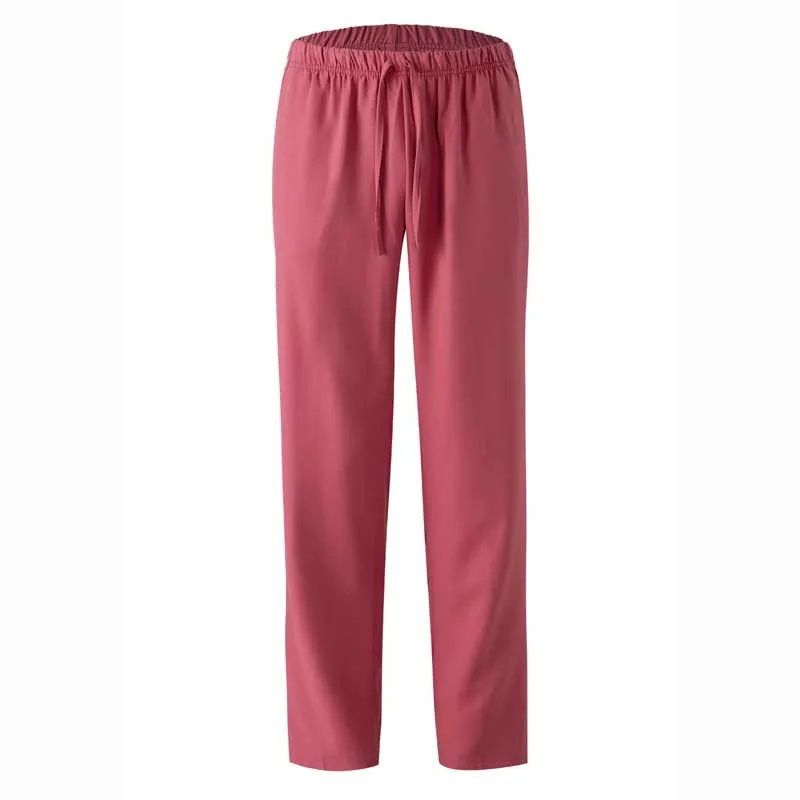 Pantalón de microfibra rosa fresa con goma y cintas - Velilla