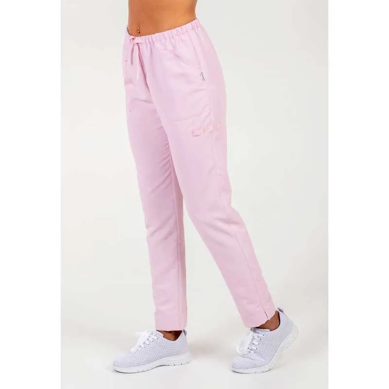 Pantalón laboral de microfibra rosa con cinta - Dyneke