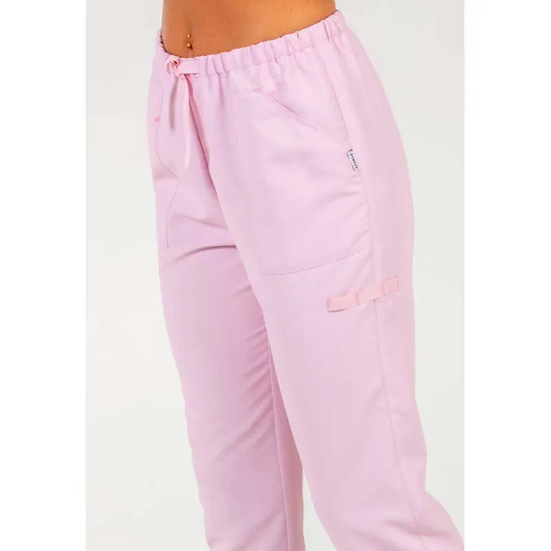 Pantalón laboral de microfibra rosa con cinta - Dyneke