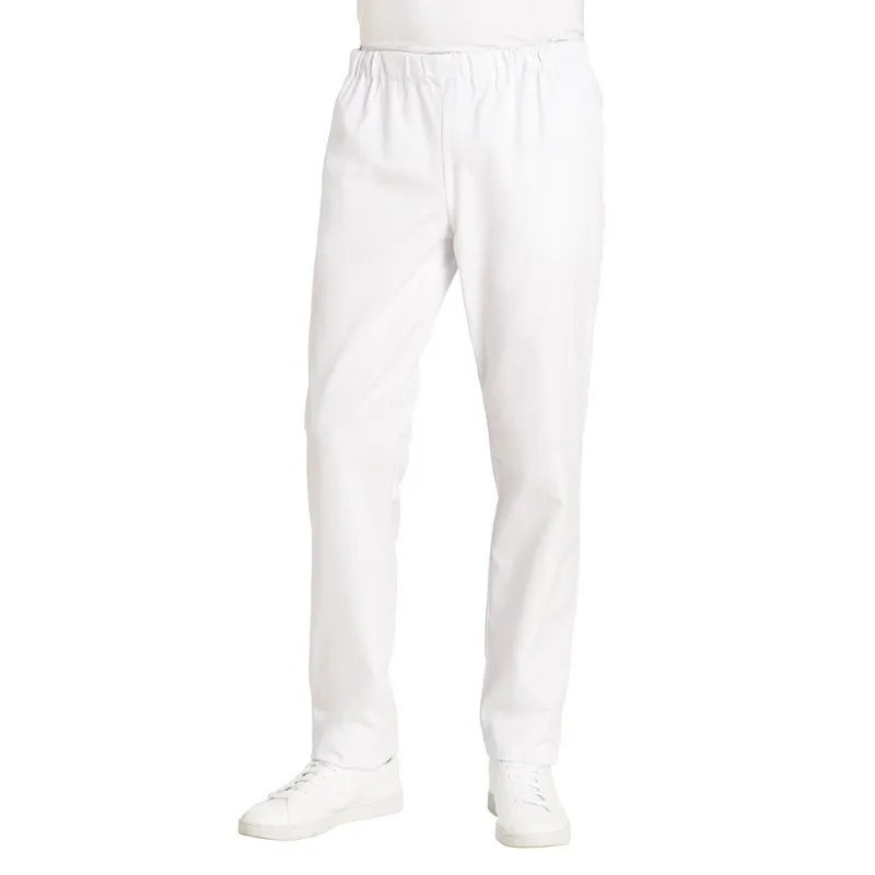 Pantalón sanitario blanco con goma y cordón Leiber - Oferta