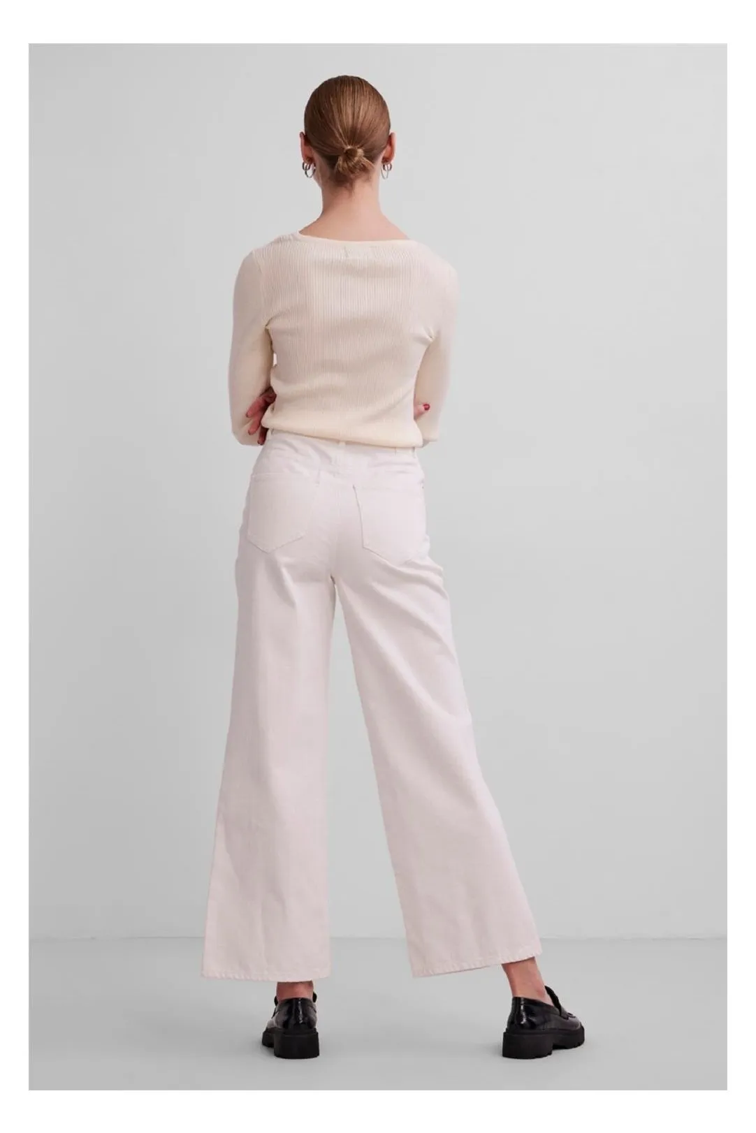 Pantalón vaquero ancho Pcelli blanco