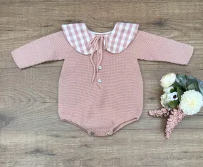 Pelele para niña de punto colección Rosa lisy