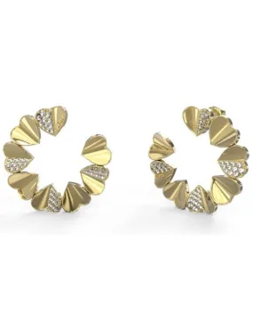 Pendientes Guess Mujer Lovely Corazones Acero Dorado