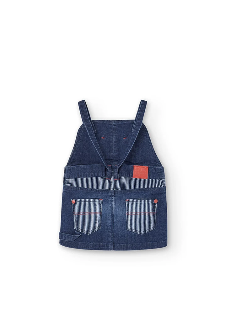 Pichi denim elástico de bebé niña en azul