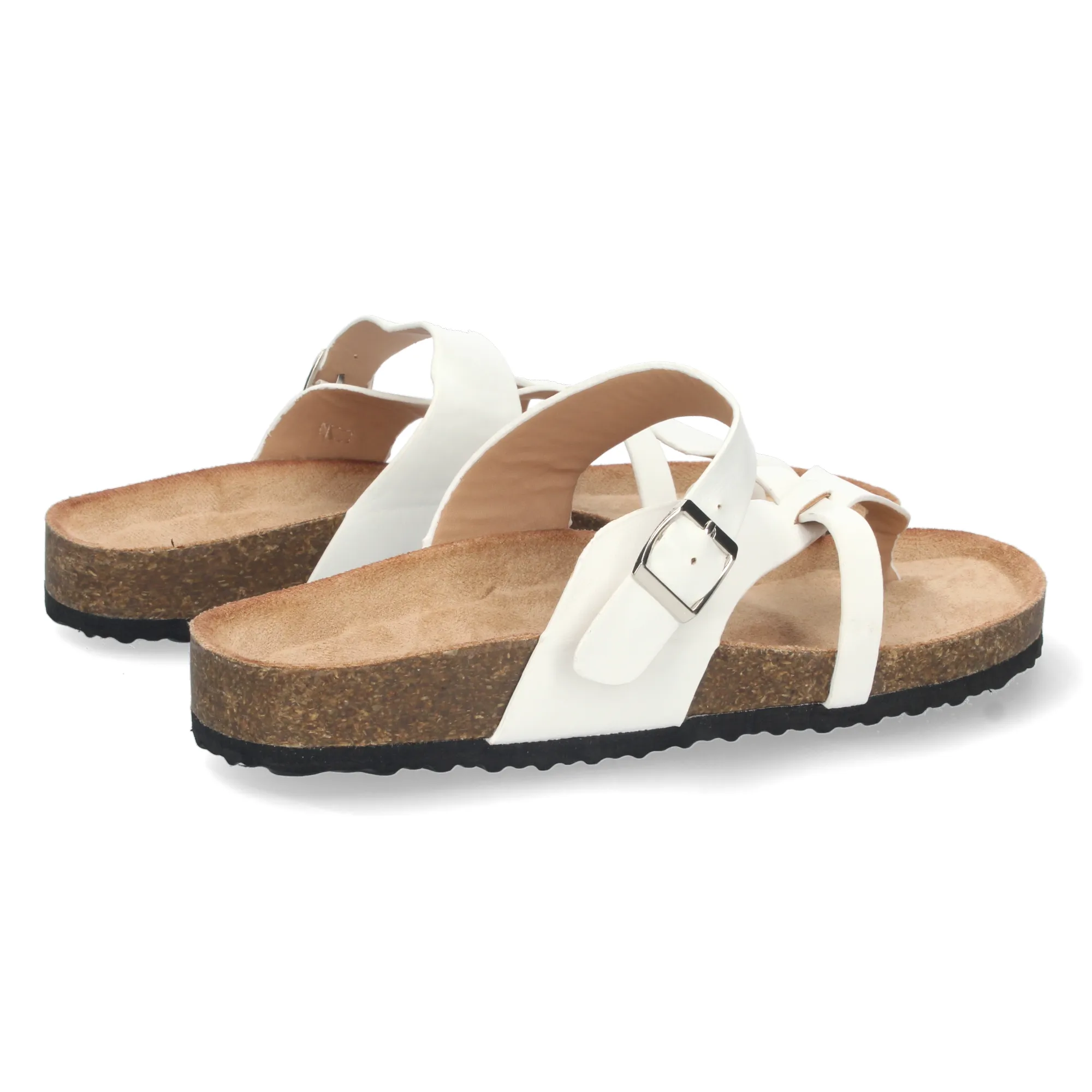 Sandalias planas cómodas bio diseño esclava mujer color blanco AY-2220