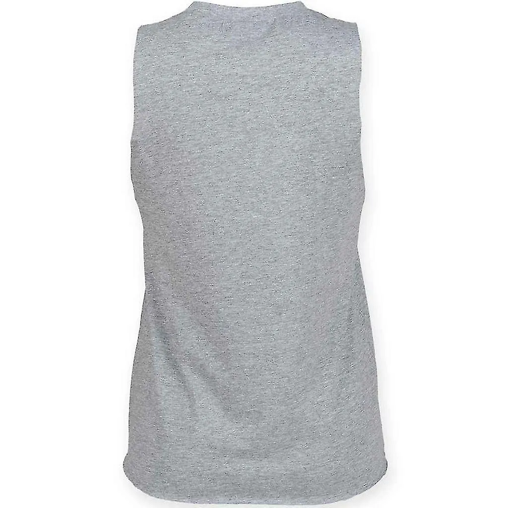 Skinni Fit Womens/Ladies Heather High-Neck Vest Top