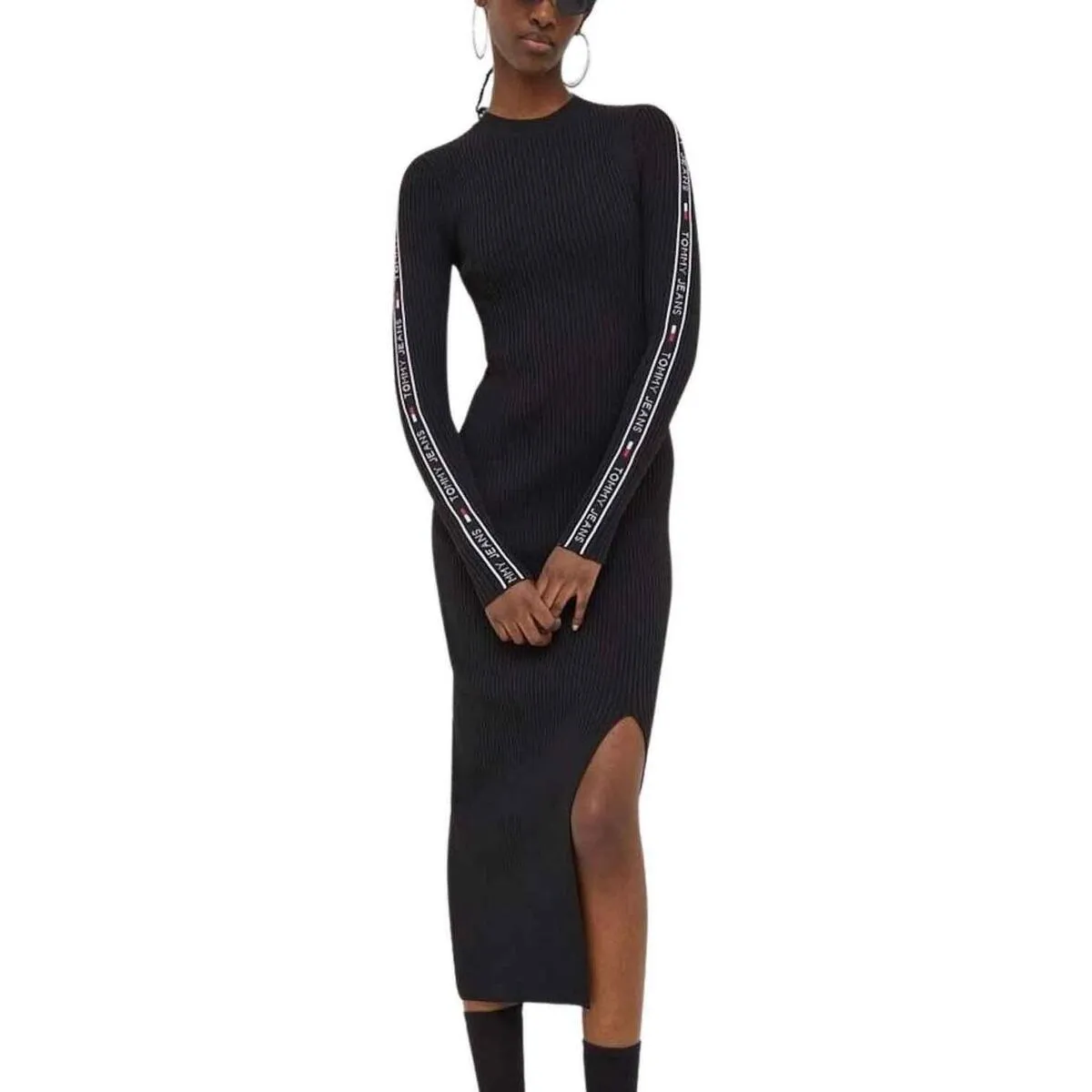 TJW TAPING SWEATER MIDI DRESS