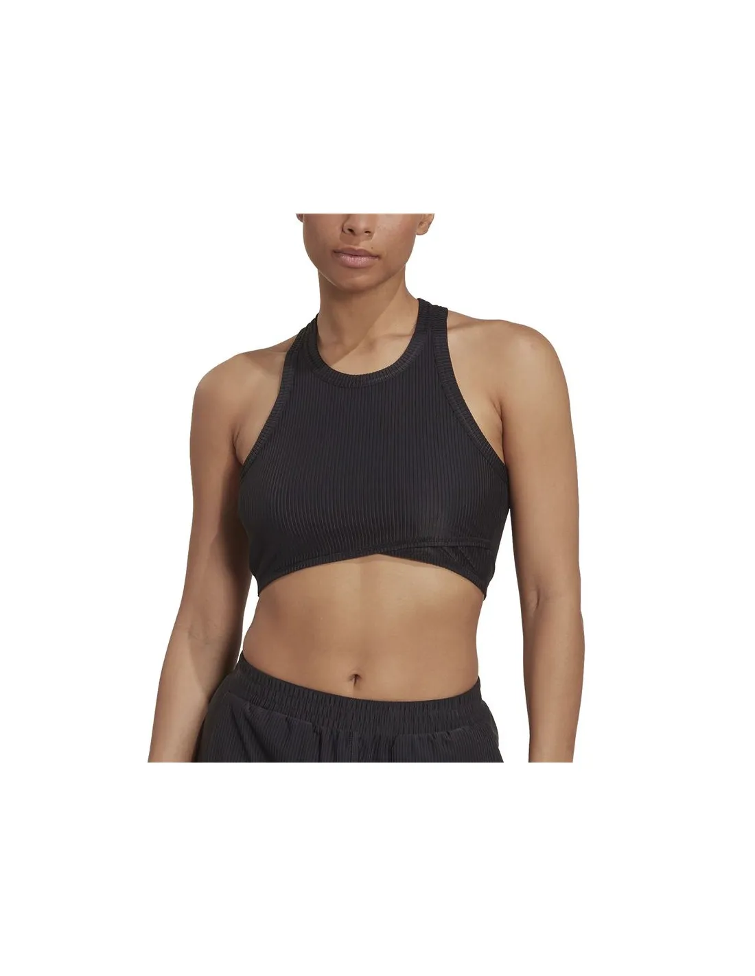 Top adidas Yoga Studio Wrapeed Rib Mujer Black