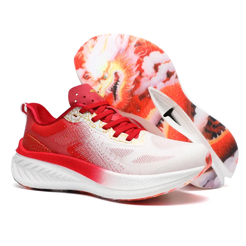 Treeperi Light Comfort Dragon Carbon Mens Baloncesto de baloncesto Rojo Rojo Negro Llama Borgoña Plataforma de diseñador de muje