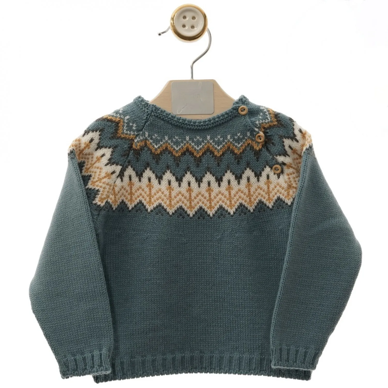 Turquoise knit sweater for boy