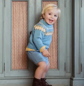 Turquoise knit sweater for boy