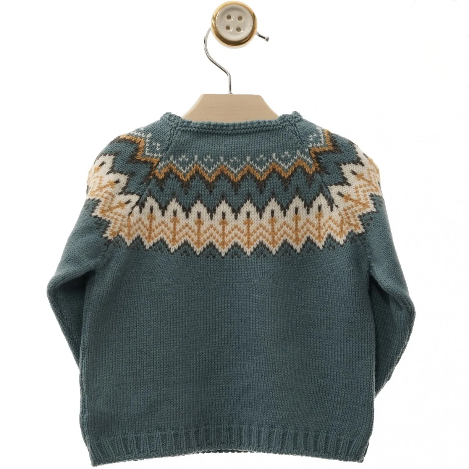 Turquoise knit sweater for boy