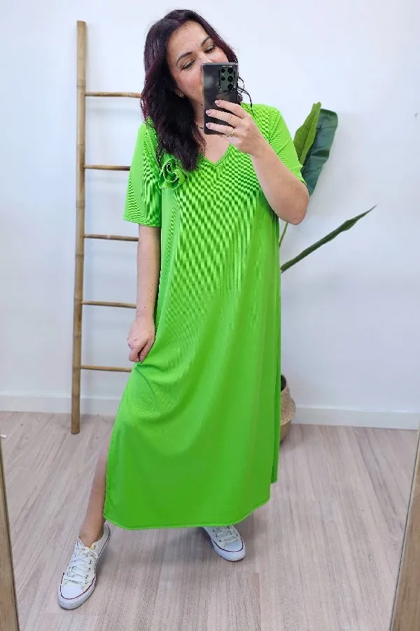 Vestido Canale Flor Verde