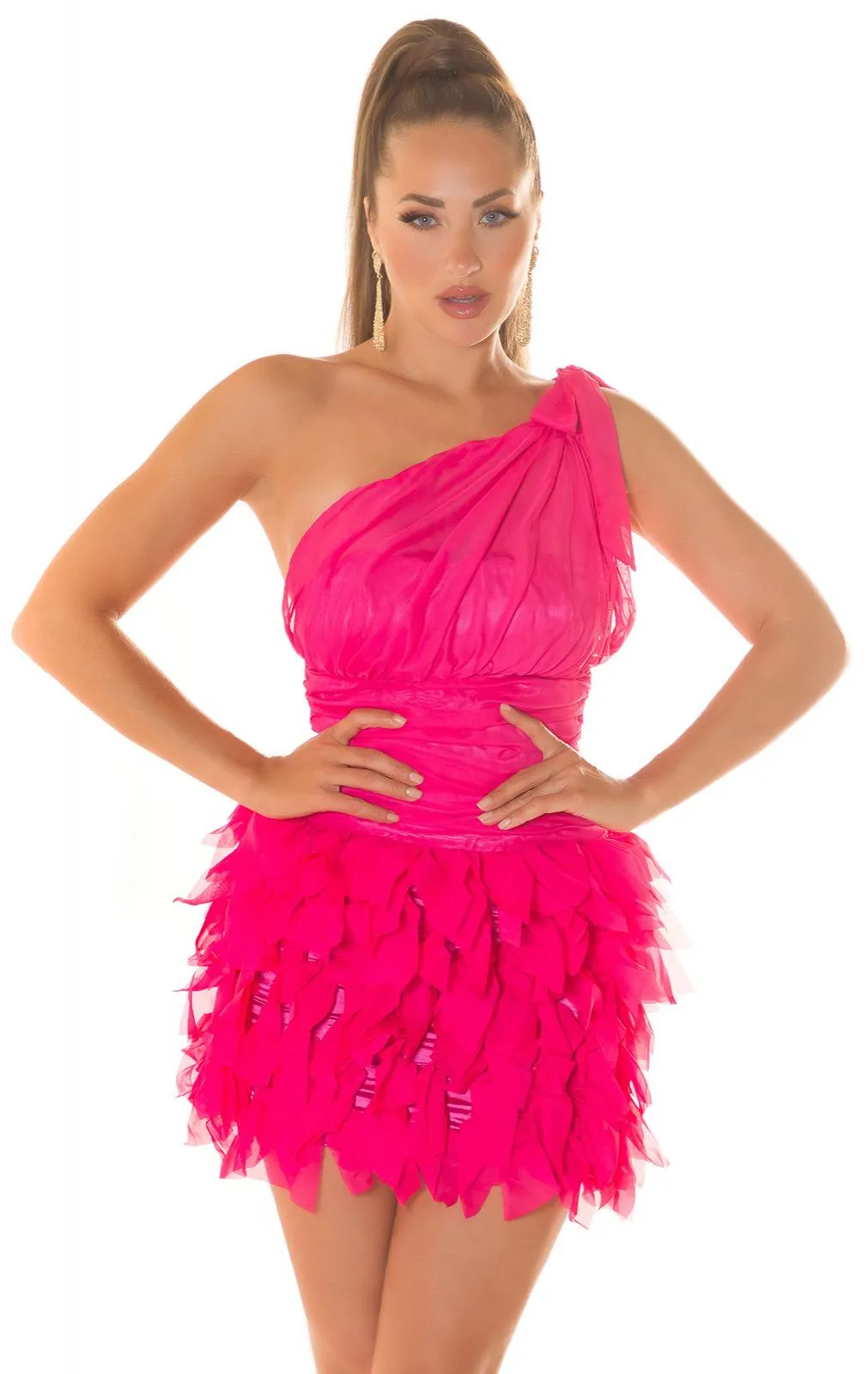 Vestido Chic de Cóctel en Fucsia