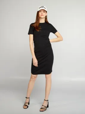 Vestido de punto de canalé - negro