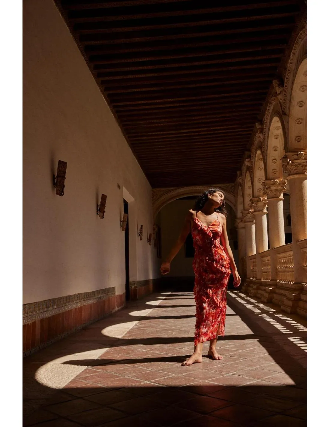 VESTIDO LENCERO CON VOLANTE MIOH POSITANO CALDERA