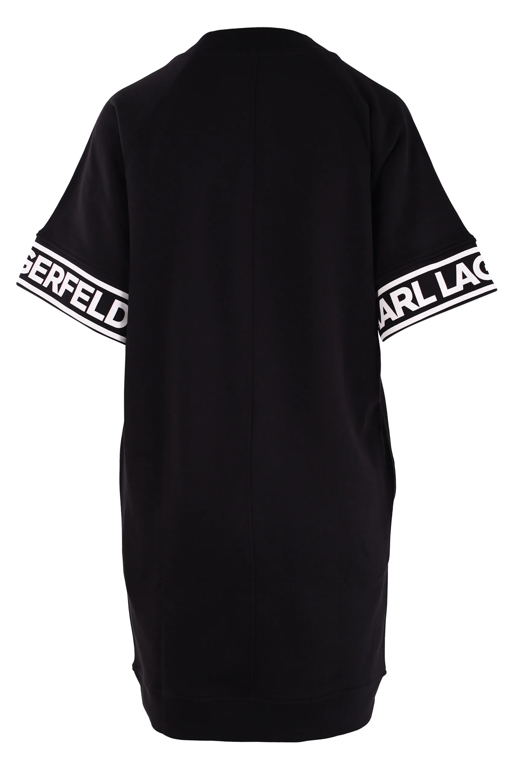 Vestido negro con logo en mangas