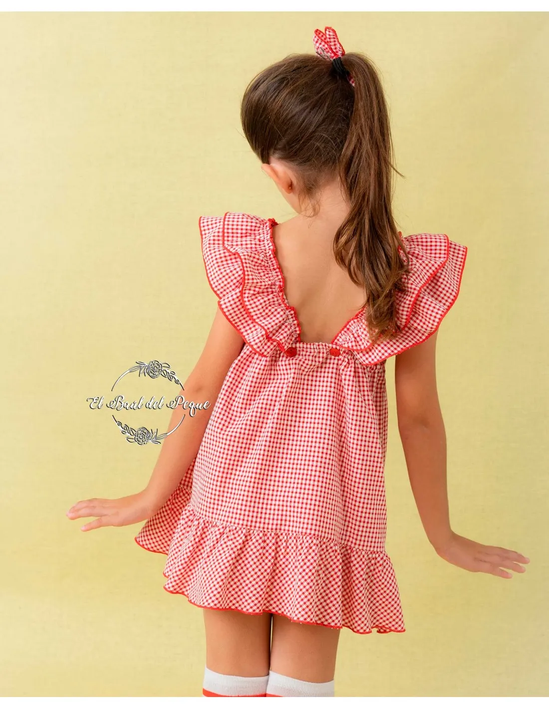 Vestido Niña Vichy Rojo Cuka Moda Infantil La Bomba